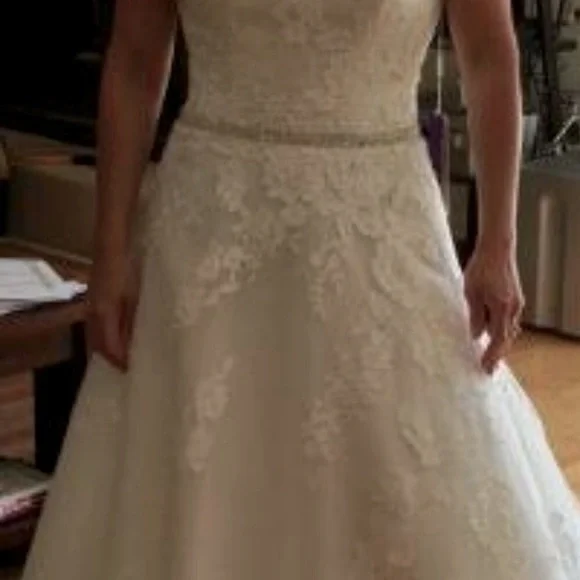 A-Line/Princess Strapless Wedding Dress -Unaltered - Picture 5 of 5